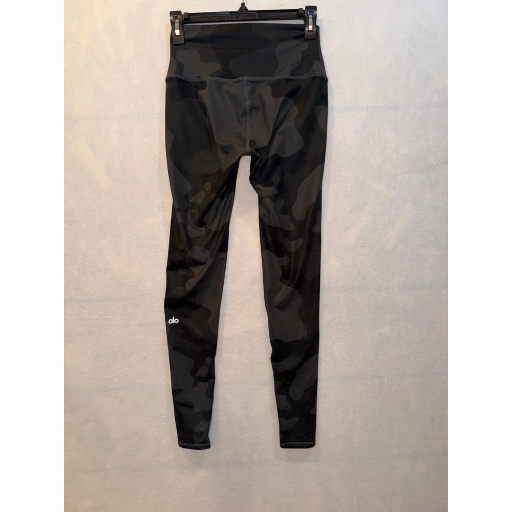 Alo Yoga Camo High Waist Leggings Black Grey Activewear Workout Fitness Size S